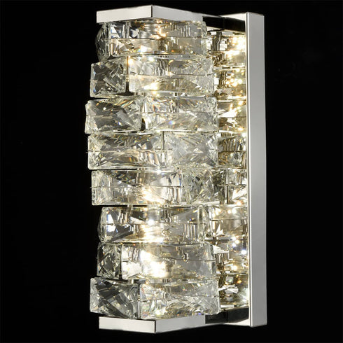 Modern LED Wall Lights Crystal Bathroom Fixtures, Chrome