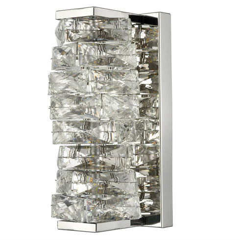 Modern LED Wall Lights Crystal Bathroom Fixtures, Chrome
