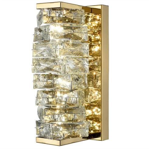 Modern LED Wall Lights Crystal Bathroom Fixtures, Gold
