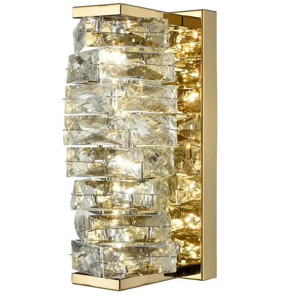 Modern LED Wall Lights Crystal Bathroom Fixtures, Gold