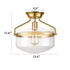 Modern Mid-Century Gold Clear Glass Ceiling Lights Brass