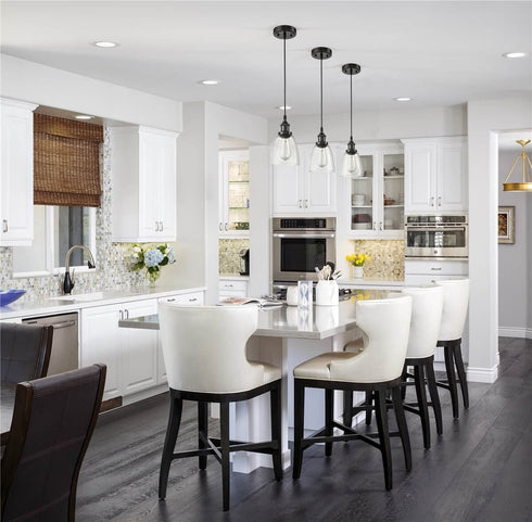 Modern Mini Bell Glass 3 Light Pendant Fixture