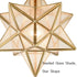 Modern Moravian Star Ceiling Light with Seeded Glass 12 inches Brass