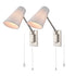 Modern Plug-in Wall Light Brushed Nickel Swing Arm Wall Lamp