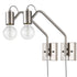 Modern Plug-in Wall Sconces Lighting Set of 2 with Switch, Brushed Nickel
