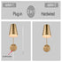 Modern Plug in Wall Sconce with Cord Set of 2 Brass Wall Light