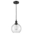 Modern Seeded Glass Globe Pendant Light Kitchen Island, Black