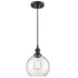 Modern Seeded Glass Globe Pendant Light Kitchen Island, Black