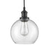 Modern Seeded Glass Globe Pendant Light Kitchen Island, Black