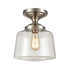 Modern Semi Flush Ceiling Light, Schoolhouse Clear Glass