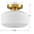 Modern Semi Flush Ceiling Lights Opal Glass Drum Shade