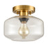 Modern Semi Flush Ceiling Lights Open Glass Drum Shade
