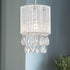 Bardi Modern Silver String Drum Shade Crystal Pendant Lighting