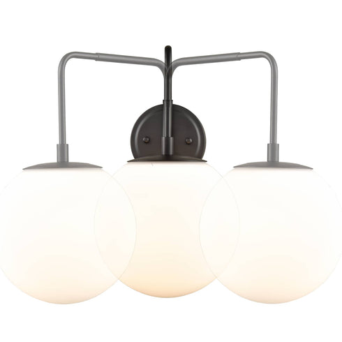 Modern Plug-in Wall Sconce Globe Swing Arm, Black with Switch