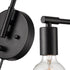 Modern Swing Arm Plug-in Black Wall Sconce Set of 2