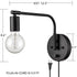 Modern Swing Arm Plug-in Black Wall Sconce Set of 2