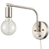 Modern Swing Arm Plug-in Wall Sconce Set of 2 Brushed Nickel