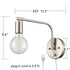 Modern Swing Arm Plug-in Wall Sconce Set of 2 Brushed Nickel