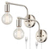 Modern Swing Arm Plug-in Wall Sconce Set of 2 Brushed Nickel