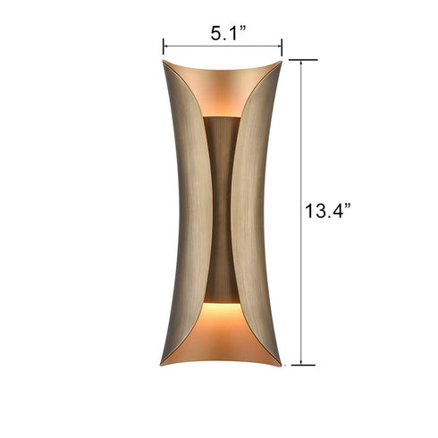 Modern Wall Sconce 2-Light Wall Lamp Brass Wall Mounted Wall Lights