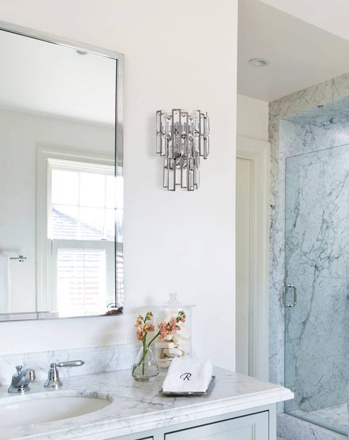 Modern Wall Sconce Black Crystal Bathroom Helmet Wall Light