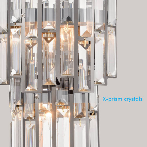 Modern Wall Sconce Black Crystal Bathroom Helmet Wall Light