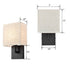 Modern Wall Sconce Black Metal with Khaki Fabric Shade Bedside