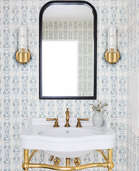 Modern Wall Sconce Light Brass Vanity Light with Crackle Glass