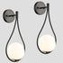 Modern Wall Sconce Milk Globe Light Black