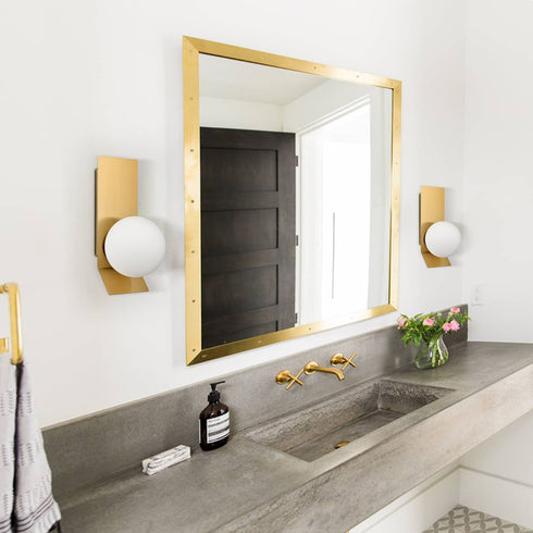 Mid-century Opal Globe Sconce Wall Light