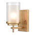 Modern Wall Sconces Brass Wall Light Vanity Cylinder Glass Light Fixtures