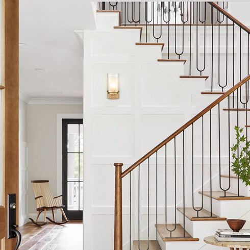 Modern Wall Sconces Brass Wall Light Vanity Cylinder Glass Light Fixtures