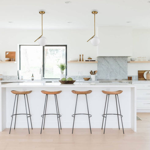 Modern Mini Gold Pendant Light with Milk Glass Globe
