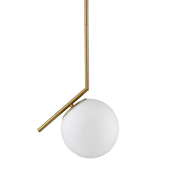 Modern Mini Gold Pendant Light with Milk Glass Globe
