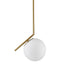 Modern Mini Gold Pendant Light with Milk Glass Globe