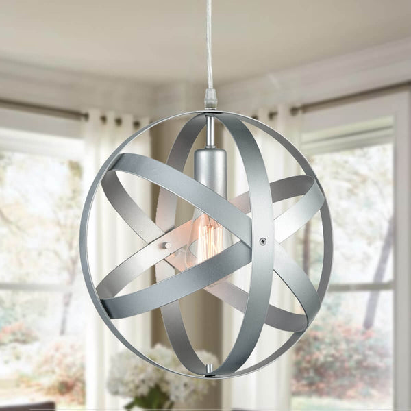 Modern Pendant Lighting Globe Pendant Light Silver Gray