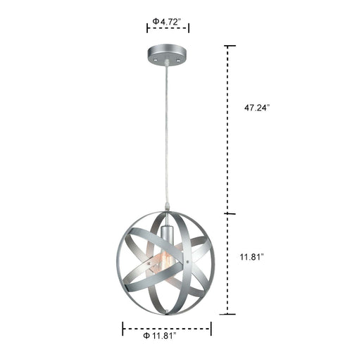 Modern Pendant Lighting Globe Pendant Light Silver Gray