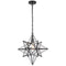 Moravian Star Light Black Pendant Lights Clear Glass Light 19 Inches
