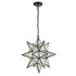 Moravian Star Pendant Chandelier Seeded Glass Black Light 19 Inches