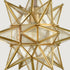 Moravian Star Pendant Chandelier Seeded Glass Gold Light 19 Inches