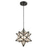 Moravian Star Pendant Light Seeded Glass Shade 12 Inches