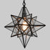 Moravian Star Pendant Lights Black Clear Glass Shade 16 Inches