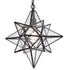 Moravian Star Pendant Lights Black Clear Glass Shade 16 Inches