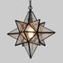 Moravian Star Pendant Lights Black Seeded Glass Shade 19 Inches
