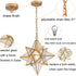 Moravian Star Pendant Lights Gold Finish Seeded Glass Shade 16 Inches