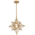 Moravian Star Pendant Lights Gold Finish Seeded Glass Shade 16 Inches