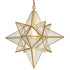 Moravian Star Pendant Lights Gold Finish Seeded Glass Shade 19 Inches