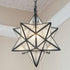 Moravian Star Pendant Light Seeded Glass Shade, 16 inches