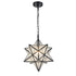 Moravian Star Pendant Light Seeded Glass Shade, 16 inches