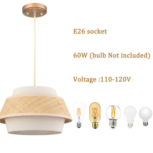 Gold Pendant Light Boho Hanging Light for Bedroom Living room